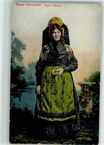 Oettingen Rieser Volkstracht Kath. Bäuerin Ort lt. Stempel