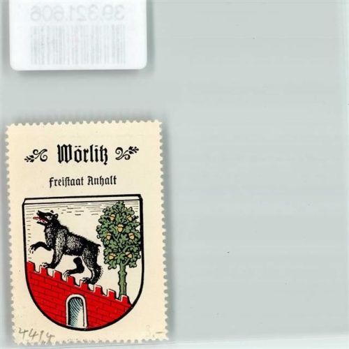 Wörlitz Vignette Wappen Freistaat Anhalt