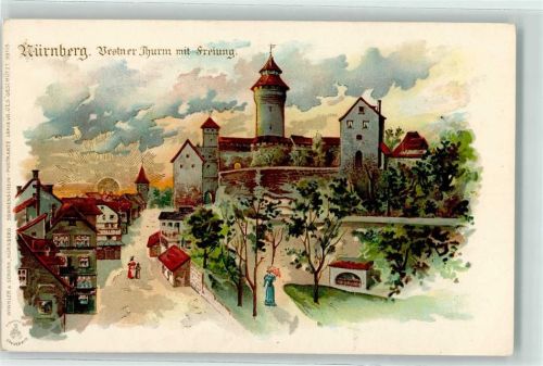 W8500 Nürnberg Sonnenschein Karte Serie VII Vestner Turm AK Winkler & Schorn 1899 Lithographie / Künstlerkarte