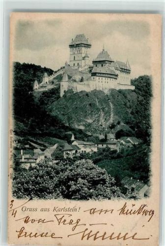 Karlstejn 1900 Gruss Burg