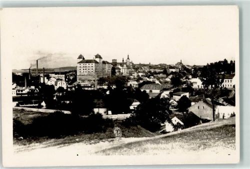 Mlada Boleslav WK II Stempel Kirche Fabrik Rauch Schornstein