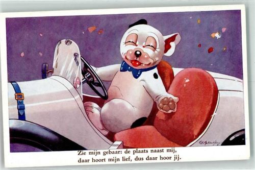 Hund Oldtimer sign.