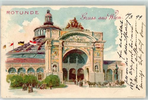 1020 Wien 2. Bezirk, Leopoldstadt 1899 Lithographie Rotunde