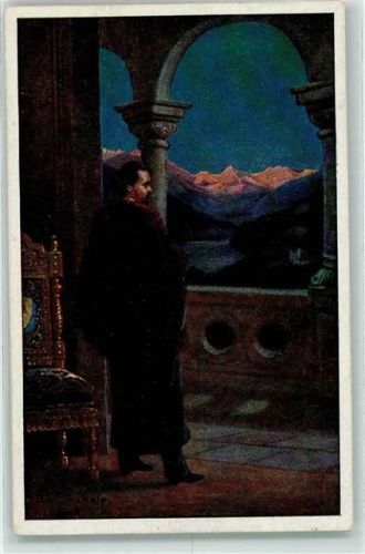 König Ludwig II Mutterseelenallein Münchner Kunstkarte Nr.3188 Adel Ludwig II Künstlerkarte