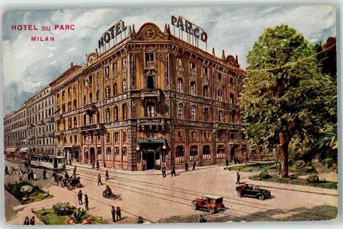 20100 Milano - Hotel du Park Oldtimer Straßenbahn Motorrad