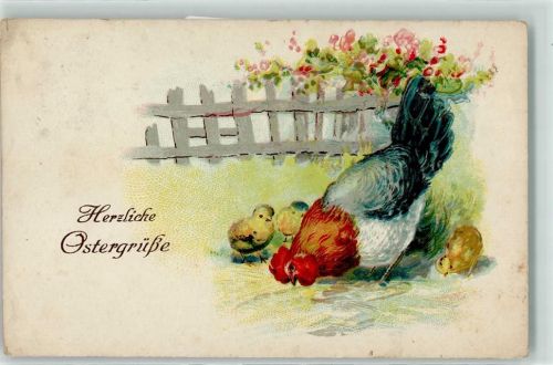 1932 Ostern Henne mit Küken AK
