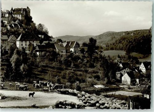 Egloffstein Burg Egloffstein Schafherde Schäferhund