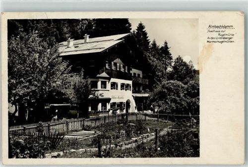 Almbach Almbachklamm Gasthaus zur Kugelmühle Untersberger Marmorkugelmühle Foto AK