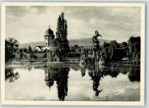 Veitshöchheim Großer See mit Pegasusgruppe Alte Kunst in Franken