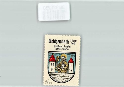 Reichenbach Wappen Kaffee Hag ca. 1920-1940 Hl. Petrus Schlüssel Türme