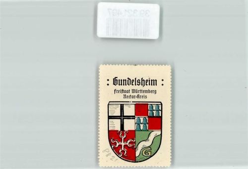 Gundelsheim Vignette Wappen Freistaat Württemberg Neckar Kreis