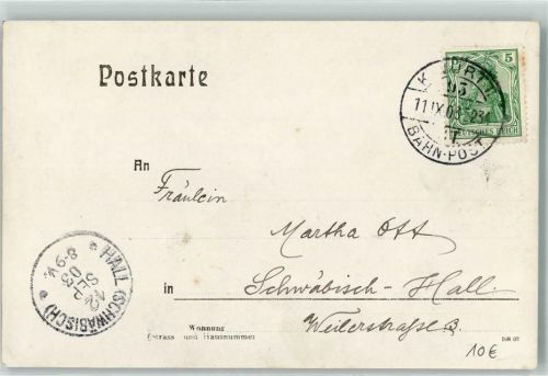 1903 K. Württ, Bahnpost Nr 234