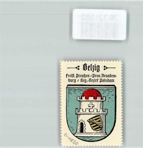 Belzig Vignette Wappen Freist. Preußen Prov. Brandenburg Reg. Bezirk Potsdam