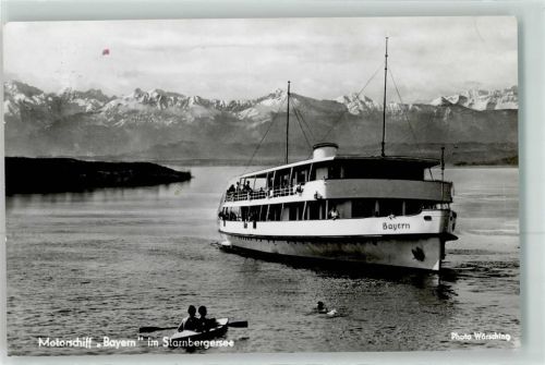 Motorschiff Bayern Starnbergersee Kanu Foto AK