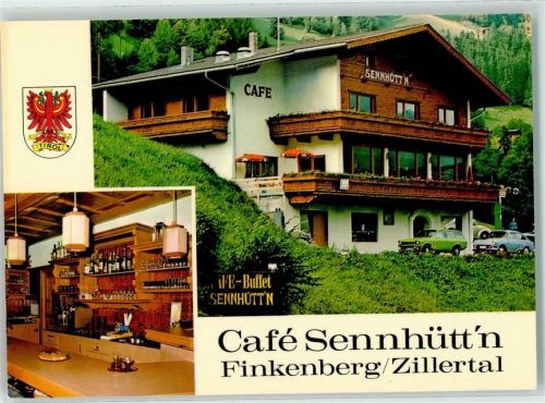 Finkenberg Cafe Sennhütt´n Inneres Auto Wappen Adler Rot Gelb Lagnese Eis