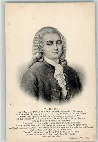 Ökonom Anne Robert Jacques Turgot Collection ND Nr.255