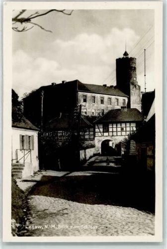 Lagow Foto AK Blick zum Schloss