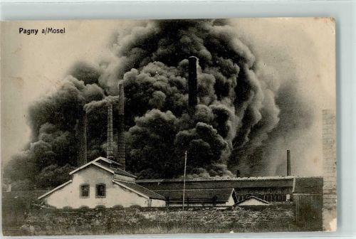 54530 Pagny-sur-Moselle 1915 - Brand der Fabrik v. Fabius Henrion