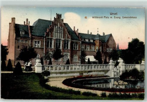 Wesel 1913 Willibrodi Platz m. Ev. Gemeindehaus