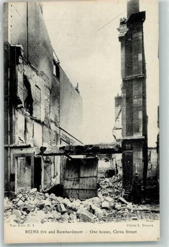 Reims Feuer und Bombardement Ceres Straße