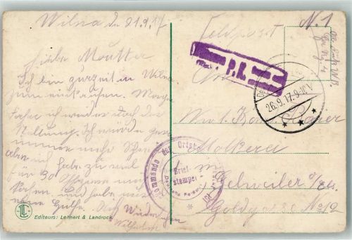 Riga Feldpoststempel WK I 1917