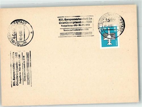 Lutherstadt Wittenberg Werbestempel XII. Europameisterschaft im Orientierungstauchen DDR Bergwitz 1988
