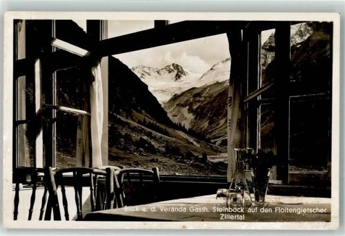 Tux Gasthaus Steinbock Blick Veranda Floitengletscher Zillertal