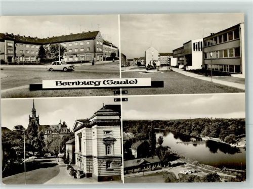 Bernburg Blick zum Rathaus Polyteche Oberschule Juri Gagarin Auto