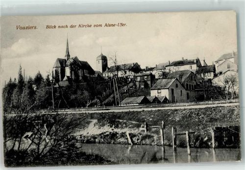 08400 Vouziers - Blick zur Kirche vom Aisne Ufer
