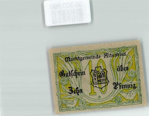 Altusried Notgeld 10 Pfennig Turm Schwein Wappen Vögel