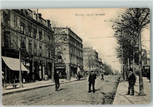 51100 Reims 1918 - Laoner Straße Geschäfte Feldpost
