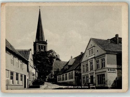 Bergen Oldtimer Lederhandlung A.Goolz Bahnpost Zug 228 Stralsund