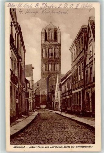 Stralsund Böttcherstraße Jakobi-Turm