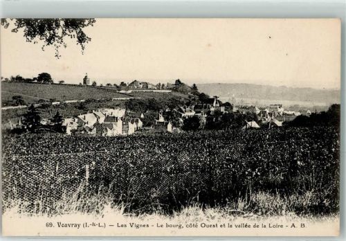 Vouvray les Vignes le bourg cote Ouest et la vallee de la Loire