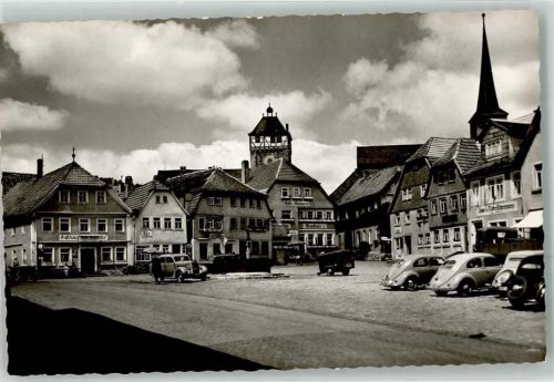 Bischofsheim Marktplatz Gasthaus Cafe VW Käfer-Brezel