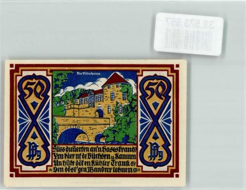 Osnabrück 1921 Gutschein über 50 Pfennig Stadthauptkasse Osnabrück Vitischanze