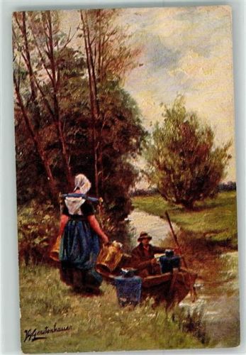 Tracht Wasserträgerin Ruderboot