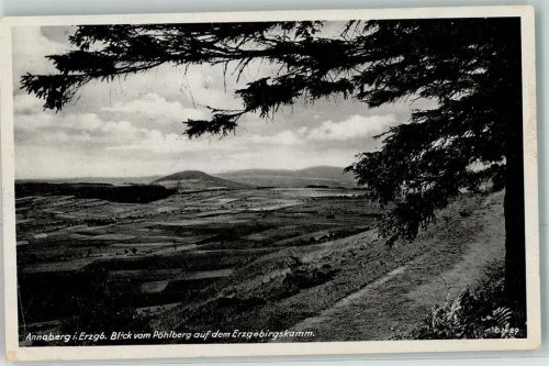 Annaberg-Buchholz 1942 Blick auf den Erzgebirgskamm