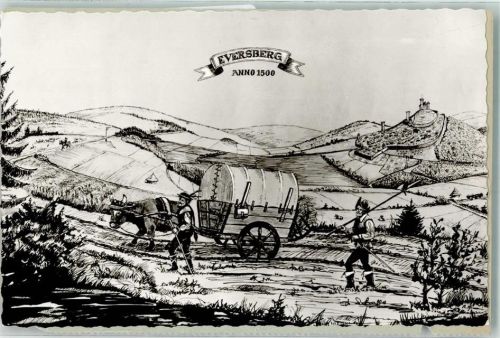 Eversberg Anno 1500 Landwirtschaft Planwagen Foto Original aus Archiv eines Ansichtskartenverlags