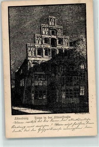 Lüneburg 1924 Haus in der Lünerstraße Zeichnung