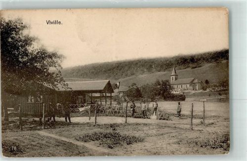 Viville 1915 Kirche Männer Feldpost Nr.96
