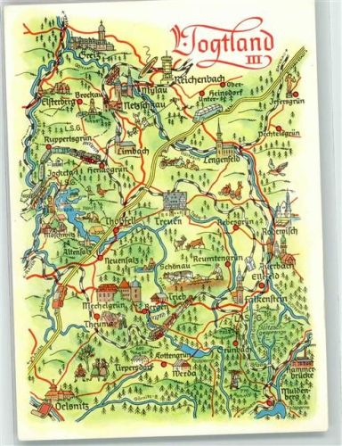 Reichenbach Landkarte Vogtland III