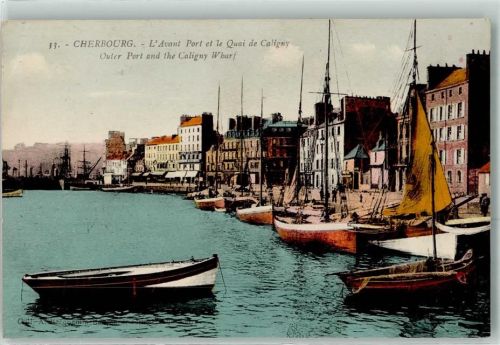 Cherbourg-Octeville l`Avant Port et le Quai de Caligny Fischerboot