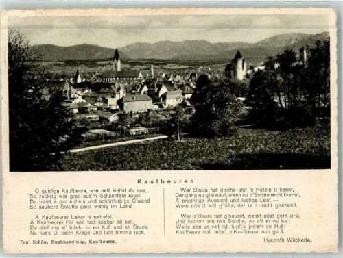 Kaufbeuren Gedicht Hyazinth Wäckerle
