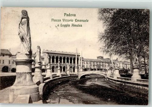 Padova 1912 Piazza Vittorio Emanuele Loggia Amulea Denkmal