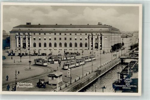 Göteborg Straßenbahn Auto Oldtimer Postamt