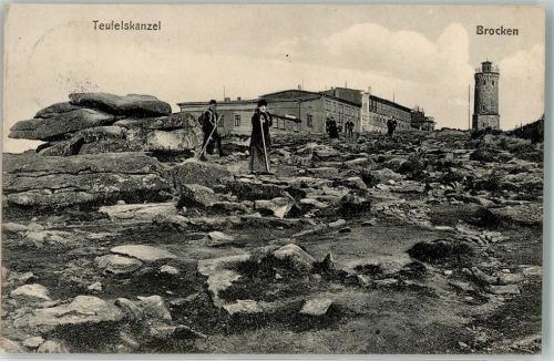 Brocken Hotel Wetterstation Teufelskanzel Brocken-Postkarte