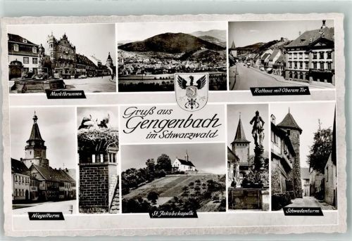 Gengenbach Marktbrunnen Rathaus Oberes Tor Niegelturm St.Jakobskapelle Schwedenturm