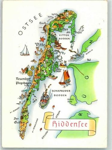 Insel Hiddensee Landkarte