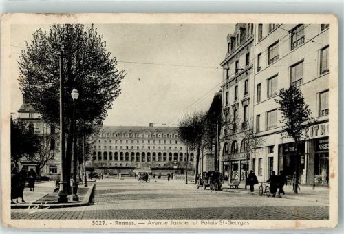 Rennes Avenue Janvier et Palais St. Georges Fahrrad Oldtimer